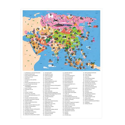Mudpuppy Map of Asia – 70 Piece Geography Puzzle with Country-Shaped Pieces and Iconic Landscapes Cultural Items and More - style: Map of Asia