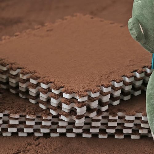 10pcs 30 cm/11.8 in Foam Puzzle Floor Play Mat,Interlocking Carpet Tiles for Home Gym and Fitness Room (Coffee) - color: Coffee
