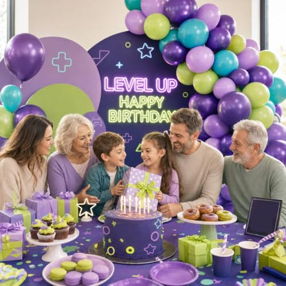 Paready Purple Green Balloons, 60 Pcs Party Balloons for Monster Birthday - color: Purple Green