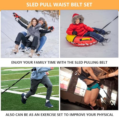 Sled Pulling Belt Set, Adjustable Waist Training Belt with Pulling Rope for Strength Agility Power Training to Help Full Body Building - size: 9.8ft
