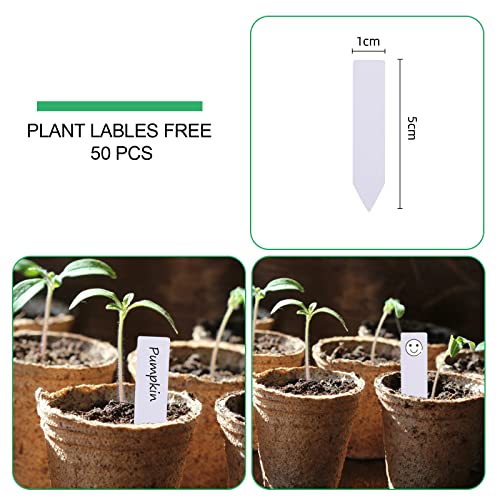 50-Pack 3.15 Inch Peat Pots for Seedling with 50 Pcs Plant Labels,Outdoor Garden Germination Nursery Pots,Biodegradable Seed Starter Pots Kits - style: 50P