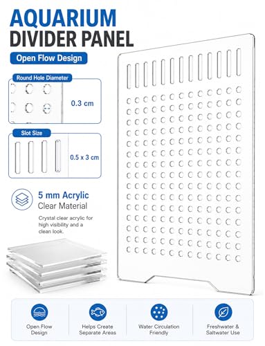 Aquarium Divider Panel, 5 mm Clear Acrylic Fish Tank Separator with Adjustable Suction Cups, Aquarium Isolation Board for Fish Separation, Fry Protection(13x14 cm) - size: 13x14 cm