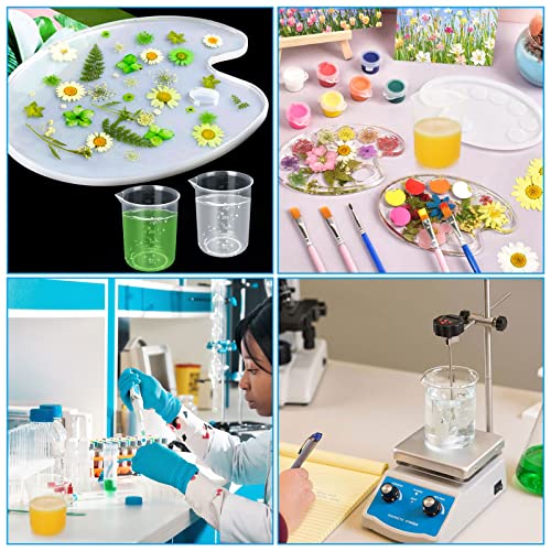 30 Pack 250ml Plastic Graduated Beakers - Clear Mixing Cups with Dripless Spout & Embossed Scale for Epoxy Resin, Paint, Science Lab & Kitchen Use - size: 250ML