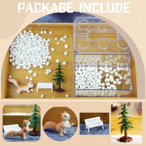 Small Sea Monkey Tank, Stackable Mini Betta Fish Tank Tinny Aquarium Kit with Aquarium Gravel, Moss Ball Tank Shrimp Tank 0.27 Gallon Acrylic Cube Fish Bowl for Shrimp Snails - color: Clear