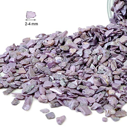1.4 LB Crushed Shell Chips Broken Pieces for Resin Arts,Light Lavender | Craft Projecting,Vase Fillers,Succulents Terrarium Plants Soil Cover,Candle Holder,Aquarium,Table Centerpiece,Home Decor