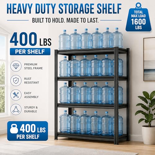 Aquarium Stand 1600 LBS 4 Tier Fish Tank Stand Adjustable Storage Shelf | Heavy duty metal shelving with 4 tiers for turtle tanks, reptile terrariums and pet supplies storage organization - size: 4-TIER 44"H×13.8"W×11.8"D