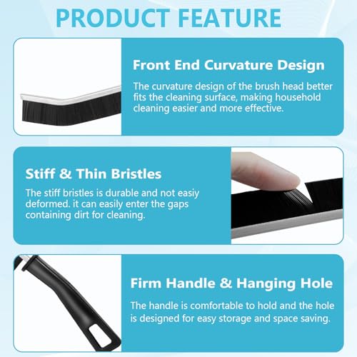 9PCS Crevice Cleaning Brush, Hard Bristle Scrub Brushes Tools | Grout Cleaner Brush for Deep Cleaning Gap, Multifunctional Grout Brush for Home, Bathroom, Kitchen, Window and Corners