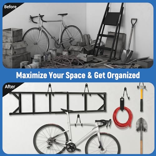 Large Garage Hooks Heavy Duty, 4 Pack 7.5 inch Garage Wall Hooks for Hanging Ladder, Kayak, Bike, Chair and Tool
