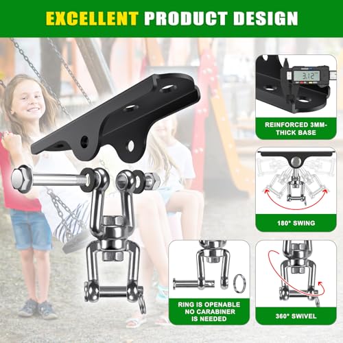 2Pcs 360° Swivel Swing Hanger Swing Ceiling Mount Heavy Bag Hanger Hook - color: 360° Swivel Hanger - Detachable Hooks ( 2 Pack )