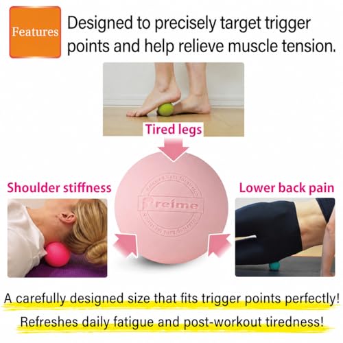 Massage Lacrosse Balls for Myofascial Release, Trigger Point Therapy,Manual Massage Balls, Muscle Knots, and Yoga Deep Tissue Massage. Set of 2 Firm Balls (Dusty Pink and Pink Beige) - color: Dusty Pink and Pink Beige