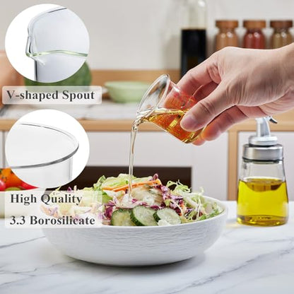 Ackers 4-Piece Glass Measuring Cup Set, Borosilicate Beaker Style Nesting Liquid Measuring Cups - size: 5ML/15ML/30ML/60ML Measuring Cup Set