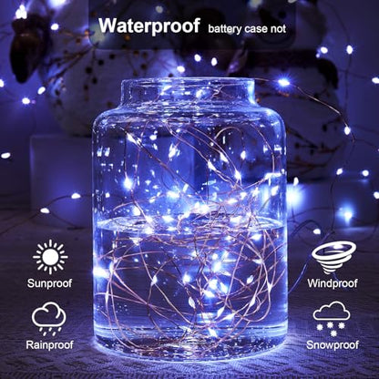 Ariceleo 2 Pack 16.4ft Battery Operated String Lights with Timer, Cool White with Synchronized Twinkle Mode, Fairy Lights Battery Powered, 50 LEDs, Idea for Christmas Bedroom Party Wedding - color: Cool White, size: 2 Pack-Upgrade