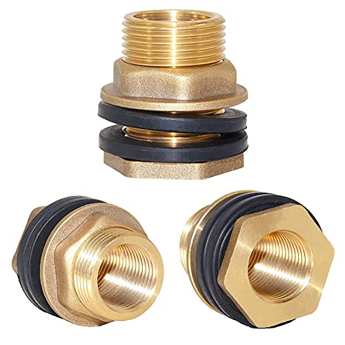 Joywayus Brass 1/2" Female x 3/4" GHT Male Water Tank Connector + 1/4" Barb x 3/4" GHT Female Swivel Garden Water Hose Pipe Connector - size: 1/4" Barb