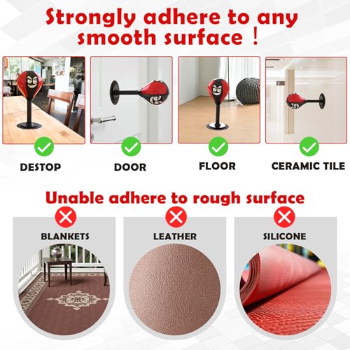 Desktop Punching Bag with Suction Cup - Punch Away Stress, Heavy Duty Office Desk Stress Ball for Adults & Kids, Fun Boxing Toy for Coworkers, Friends - color: Red