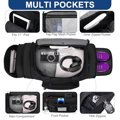 HILOMON Duffle Bag for Travel Mens Gym Sport Overnight Weekender Bags | 38L-45L Expandable Capacity, Airline Approved Carry-On Size, YKK Zippers, Separate Ventilated Shoe Compartment