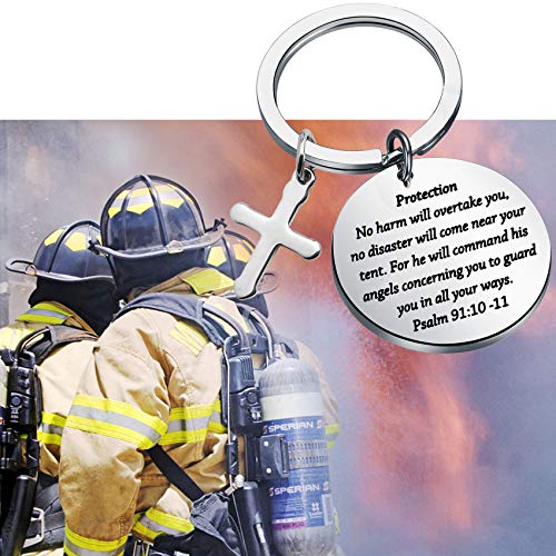 bobauna Bible Verse Keychain Psalm 91 No Harm Will Overtake You