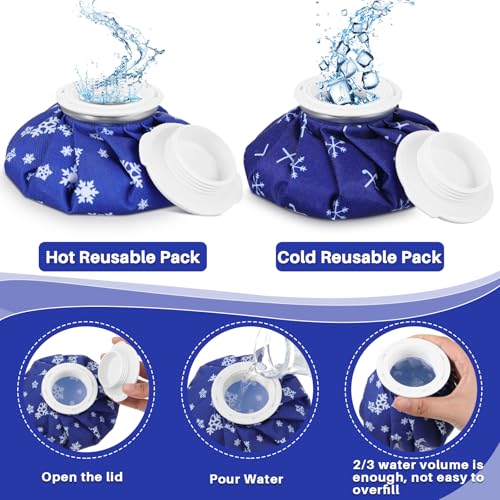 Honoson 4 Pack Reusable Ice Pack for Injuries, Ice Bags Hot Water Bag for Hot & Cold Pain Relief No-Leak Elastic Breathable for Muscle, Joint Pain Swelling, Sports & Home Use(Snowflakes Style) - style: Snowflakes Style