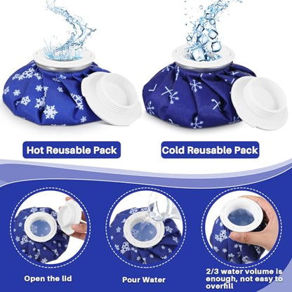 Honoson 4 Pack Reusable Ice Pack for Injuries, Ice Bags Hot Water Bag for Hot & Cold Pain Relief No-Leak Elastic Breathable for Muscle, Joint Pain Swelling, Sports & Home Use(Snowflakes Style) - style: Snowflakes Style