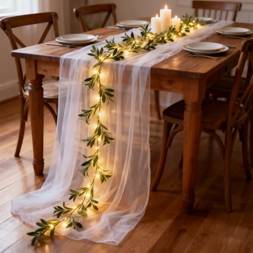 Artificial Olive Garland with Lights, 6FT Fairy Light Olive Vine with Timer, 8 Modes, Waterproof Battery Operated, Faux Greenery Vine for Spring Easter Wedding Decoration - color: Olive