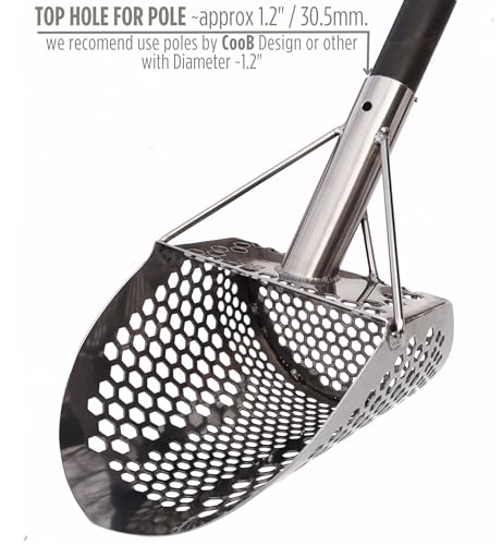 CooB Beach Sand Scoop Shovel Metal Detector Hunting Tool Monstrik v1 | Stainless Steel 1.5mm. Mixed Hexahedron 7-10mm Holes. Light and Strong Treasure Detecting Hunting Tool. Powered by CooB