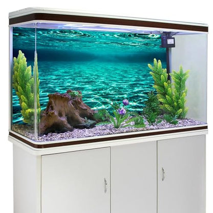 YongFoto Fish Tank Background 48x18 inch Turquoise Clear Water Ripple Lakebed Undersea Ocean Floor Underwater Seabed Polyester Backdrop Reptile Habitat Terrarium Aquarium Background - color: Underwater 4, size: 48x18inches