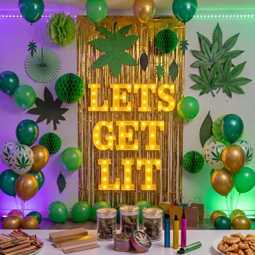 Honoson 10 Pcs Lets Get Lit LED Sign, Party Birthday Decor for Adults - color: Yellow, style: Lets Get Lit