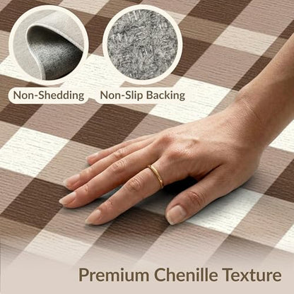 4'x6' Washable Rustic Checkered Accent Rug, Beige Non-Shedding Small Carpet for Playroom, Bedroom, Reading Nook, Pet Friendly & Non-Slip | Ref:1910429 - color: Beige/Pattern 30, size: 4' x 6' (Rectangular)