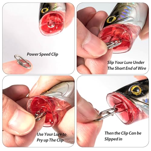 Dr.Fish Fishing Speed Clips Power Quick Clips for Fishing Lures Quick Change Stainless Steel Lure Snaps Saltwater Freshwater Crankbait Tackle Snaps - color: XS-25LB-0.5", size: 20 Pack