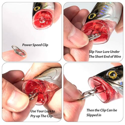 Dr.Fish Fishing Speed Clips Power Quick Clips for Fishing Lures Quick Change Stainless Steel Lure Snaps Saltwater Freshwater Crankbait Tackle Snaps - color: XS-25LB-0.5", size: 20 Pack