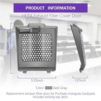 HASMX 833954 Vacuum Cleaner Hepa Filter Cover, Exhaust Filter Cover Door for ProTeam Backpack Vacuum Cleaner 107303, 107310, Super Coach Pro 10, Replace Part Number 833954, 841708 (1-Pack)