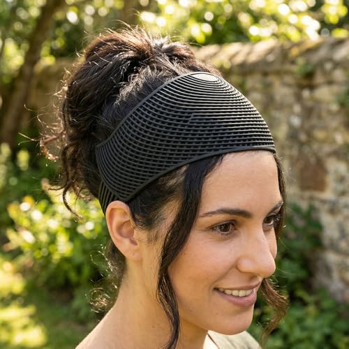 Hijab Hair Grip Band, PP Material Under Scarf Cap Women Non Slip Stretchy Band Hand Washable No Scalp Pressure for Workout Work School (Black)