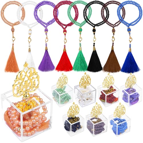 EUBUY 16 Sets Islamic Prayer Beads Bulk Ramadan Eid Al Adha Gifts 99 Beads Muslim Festival Rosary Islamic Eid Al Adha Party Gifts for Ramadan Wedding Muslim Festival Birthday
