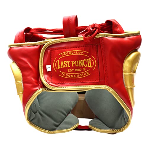 Red & Gold Heavy Duty Cheek Protection Training Boxing Headgear