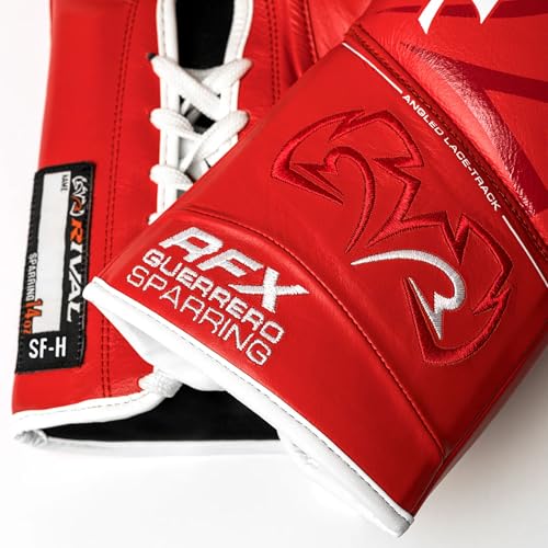 RIVAL Boxing RFX-Guerrero SF-H Lace-Up Sparring Gloves, Quilted Horsehair Padding, Laminated with a Low-Density Foam - color: Red, size: 18 oz.
