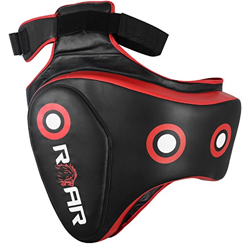 ROAR-INT MMA Thigh Pad Kickboxing Muay Thai Pads Boxing Leg Guard MMA, Punching, Taekwondo, Martial Arts Training Kick Leg Protector Guard - color: Red-Black, size: Right-Leg