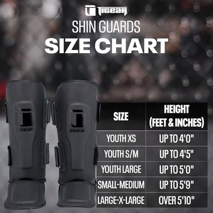 Tigear Prime 2.0 Shin Guards – MMA, Muay Thai & Kickboxing | Premium Triple-Layer Protection for Men, Women, Kids | Shock-Absorbing, Secure Fit & Breathable Design - size: Youth S/M