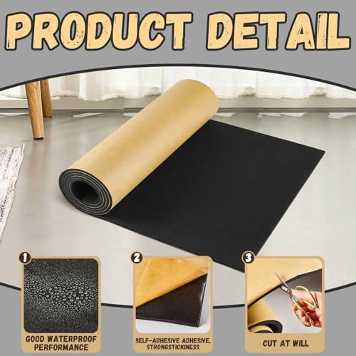 Pangda 1 Piece 78 x 24 x 1/8 Inch Extra Large Marine Foam Roll Closed Cell Rubber with Adhesive Insulation Sheets Lightweight Single Sided Tape Water Weather Resistant for Craft - size: 78 x 24 x 1/8 Inch