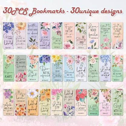 Wxiben Bible Verses Magnetic Bookmark - 30Pcs Inspirational Floral Book Mark Magnets Christian Flower Bookmarks Magnetic Religious Faith Book Markers Page Clip for Women Students Teachers Reading Gift - style: Bible Floral