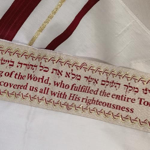 NEW-Red tallit lady prayer shawl Christian woman jewish cloth scarf - color: New-red