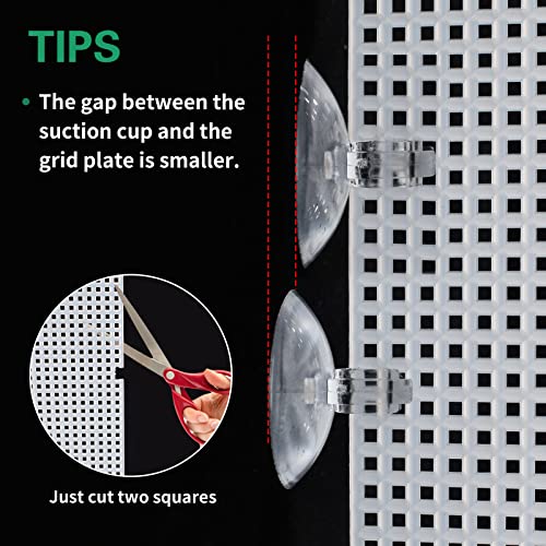 2 Pack Fish Tank Divider with Suction Cup, Aquarium Divider Plastic Cuttable Grid Plate for Juvenile Fish Separator DIY Designed Clear Easy to Bent Cut and Assemble, 10x13in - size: 10x13in