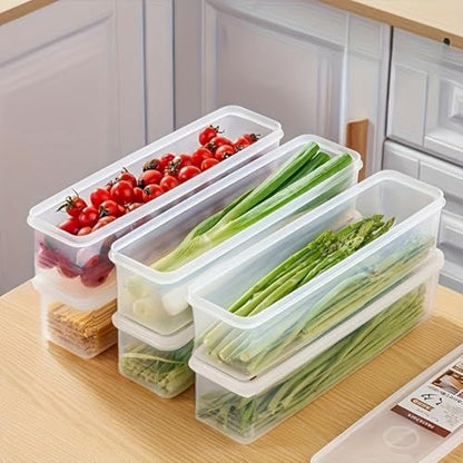 3 Pack Stackable Food Storage Containers - 1500ml (51oz) Fridge Organizer with Removable Drain Plate & Lid for Fish, Meat, Fruits, Vegetables