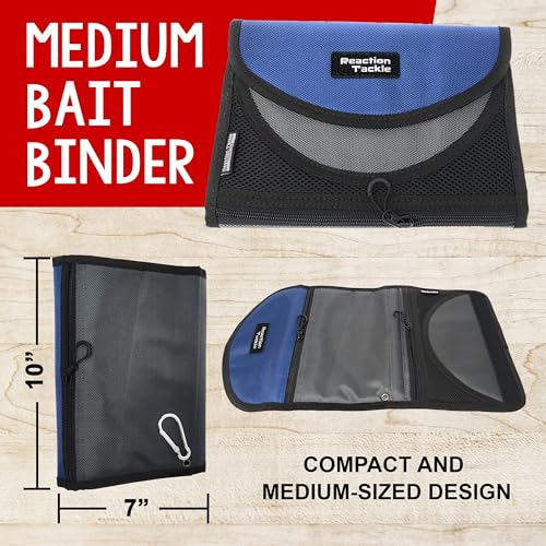 Reaction Tackle Fishing Tackle Organizer Case | Soft Bait Binder | Keep Soft Plastic Baits and Tackle Organized | Removable Storage Pockets - color: Medium Bait Binder
