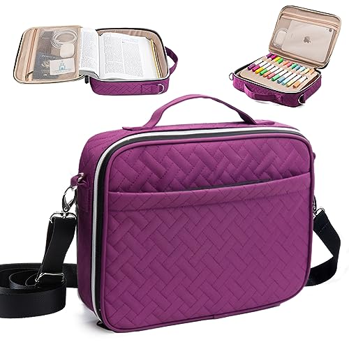 Bible Cover for Women, Large Bible Case with Handles, Bible Bag & Organizer