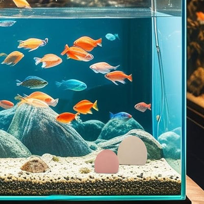 Beaupretty 4pcs Aquarium Landscaping Gravel Stones Medium Pink Blue, Large Yellow Green Decorative Pebbles for Fish Tanks, Terrariums, Water Plant Decoration