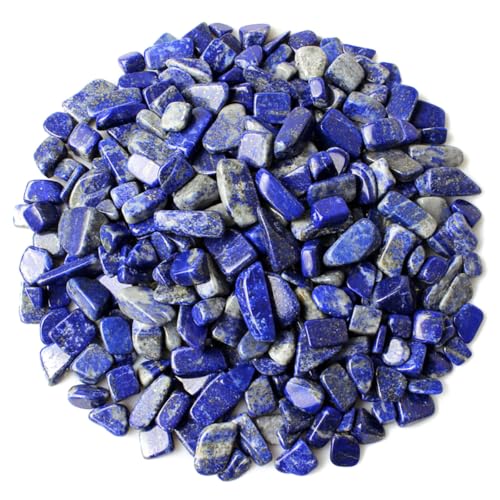 WAYBER Crushed Deep Blue Lapis Lazuli, Decorative Gravel Stones, 2 Pounds | Toxin-Free, Fade-Resistant, Ideal for Reiki Healing, DIY Crafts, Vase Filler, Aquarium & Bonsai Decoration - color: Deep Blue, size: 2 Pounds