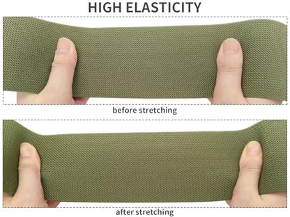 Olive Green Wide Knit Elastic Band for Sewing 3 inch 5yards Double-Side Twill Woven Elastic Heavy Stretch Elastic Spool Band for Sewing Pants Waist-Wigs-Skirts-Craft-DIY Projects - color: Olive #43