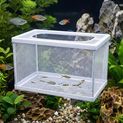 Aquarium Breeder Box, 2 Packs Aquarium Breeder Box, Large Fish Breeding with Suction Cups, Suspended Isolation Net for Fry, Guppy, Betta, Shrimp and Sick Fish
