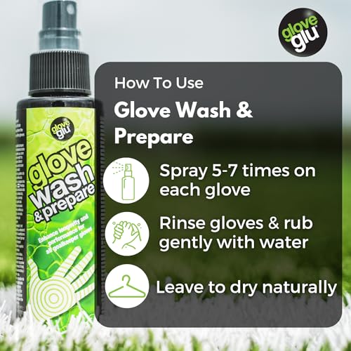 gloveglu 8.45 floz Premium Wash Prepare Deep Cleaning Goalkeeper Glove Spray for All Sports Gloves