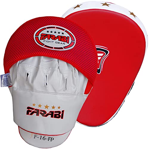 Boxing Pads Durable Curved Boxing Mitts — Lightweight Punching Mitts MMA, Muay Thai Training, Kickboxing Martial Arts & Sparring Pads - color: Red