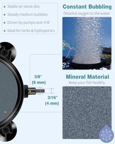 Pawfly Aquarium 4 Inch Air Stone, Fish Tank Airstone Bubble Diffuser for Air Pumps Buckets Fish Tanks Ponds DWC Reservoirs and Circulation - size: 4 inch